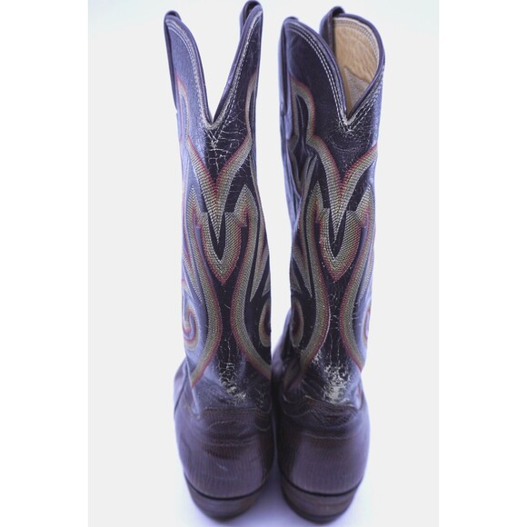 Vtg JUSTIN Exotic Iguana Lizard Western / Cowboy Boots Brown Men’s Sz 10 D 5899 - Picture 4 of 6